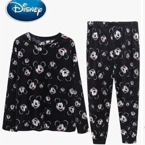 Disney Mickey Mouse Soft Long Sleeves Soft Velour Pant PJ Set Size M